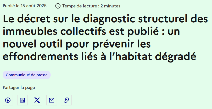 Diagnostic structurel obligatoire