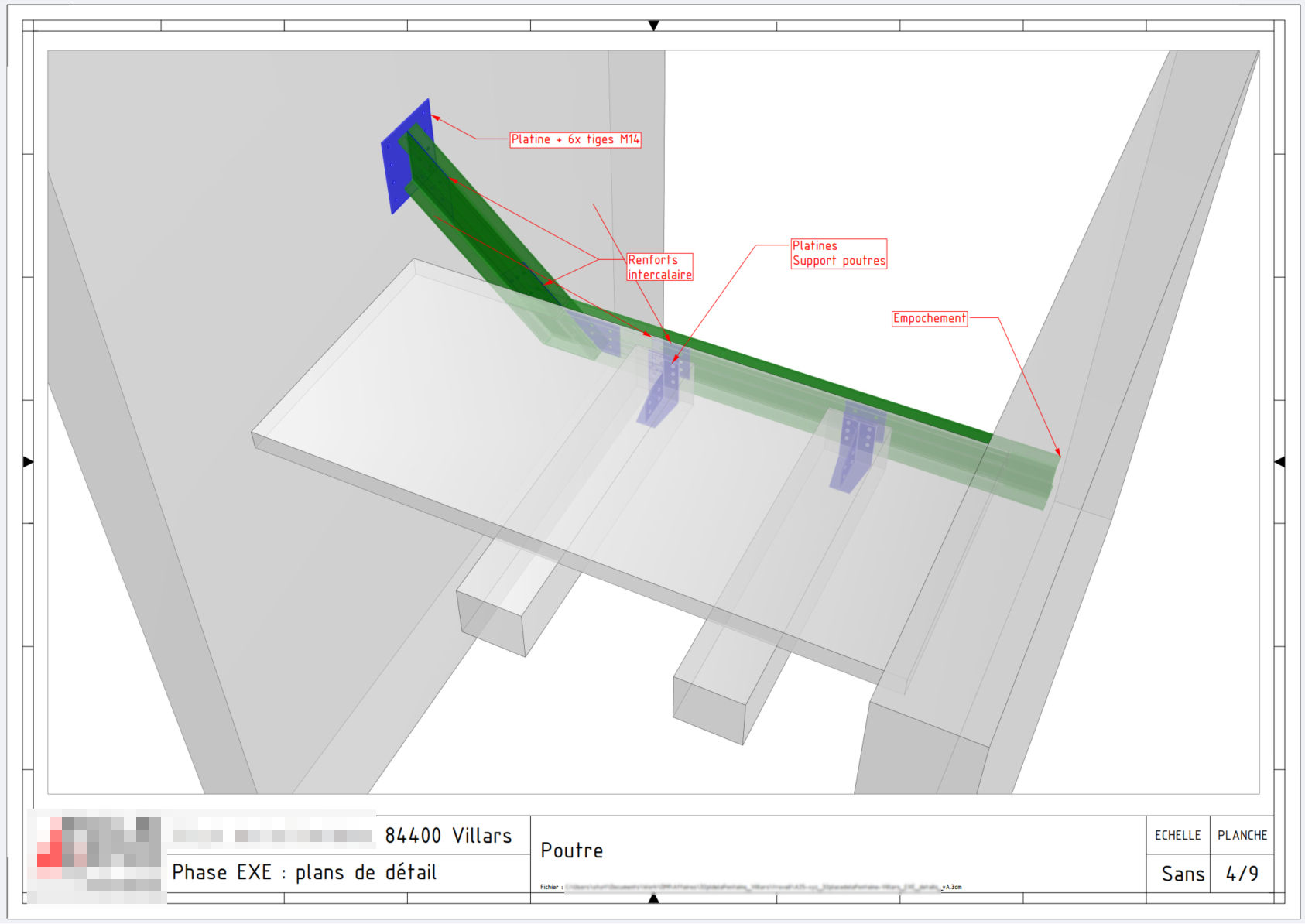 Plans de renfort de plancher, Villars